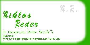 miklos reder business card